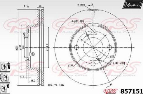 Maxtech 857151.6880 - Спирачен диск vvparts.bg