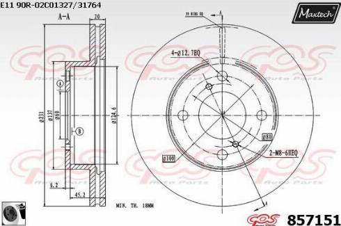 Maxtech 857151.0060 - Спирачен диск vvparts.bg