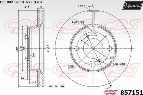 Maxtech 857151.0000 - Спирачен диск vvparts.bg