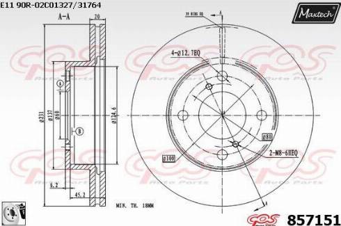 Maxtech 857151.0080 - Спирачен диск vvparts.bg