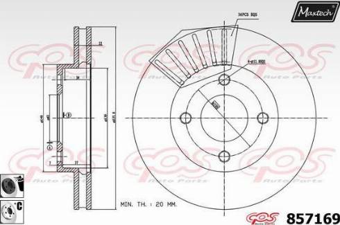 Maxtech 857169.6060 - Спирачен диск vvparts.bg