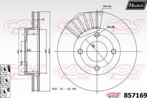 Maxtech 857169.6880 - Спирачен диск vvparts.bg