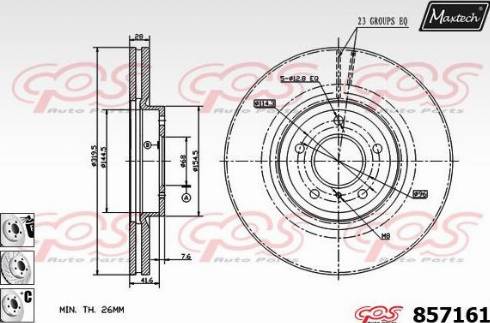 Maxtech 857161.6880 - Спирачен диск vvparts.bg