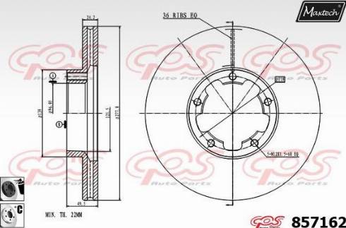 Maxtech 857162.6060 - Спирачен диск vvparts.bg