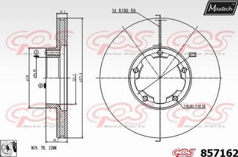 Maxtech 857162.0080 - Спирачен диск vvparts.bg