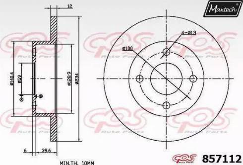 Maxtech 857112.6060 - Спирачен диск vvparts.bg