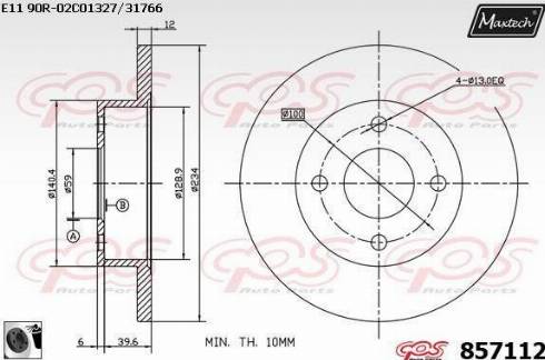 Maxtech 857112.0060 - Спирачен диск vvparts.bg