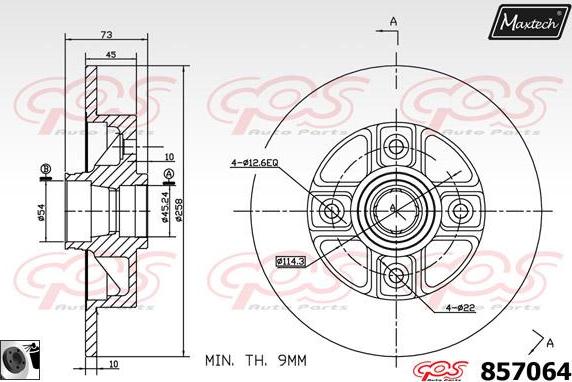 Maxtech 857112 - Спирачен диск vvparts.bg