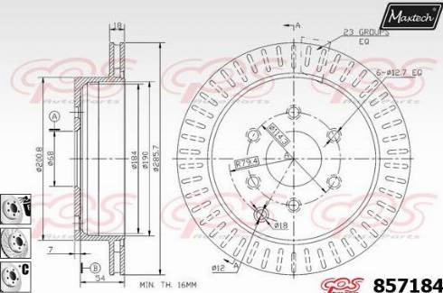 Maxtech 857184.6880 - Спирачен диск vvparts.bg