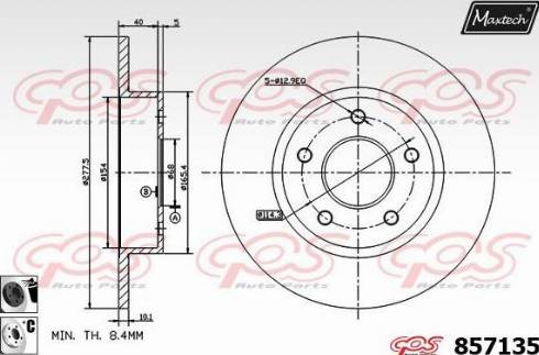 Maxtech 857135.6060 - Спирачен диск vvparts.bg