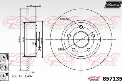 Maxtech 857135.6880 - Спирачен диск vvparts.bg