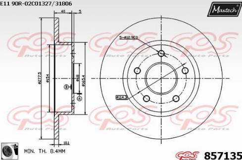 Maxtech 857135.0060 - Спирачен диск vvparts.bg