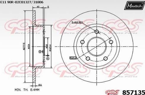 Maxtech 857135.0000 - Спирачен диск vvparts.bg