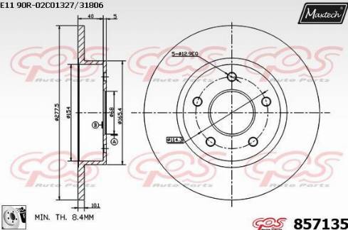 Maxtech 857135.0080 - Спирачен диск vvparts.bg