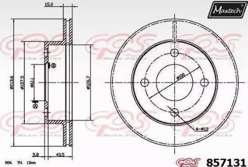 Maxtech 857131.6060 - Спирачен диск vvparts.bg