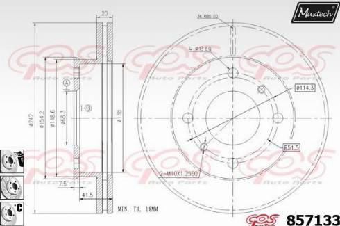 Maxtech 857133.6980 - Спирачен диск vvparts.bg