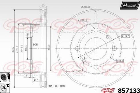 Maxtech 857133.6060 - Спирачен диск vvparts.bg