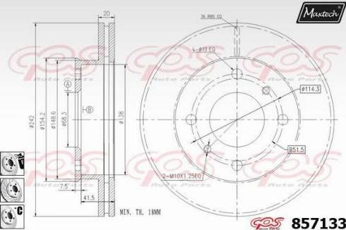 Maxtech 857133.6880 - Спирачен диск vvparts.bg