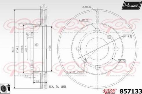 Maxtech 857133.0060 - Спирачен диск vvparts.bg