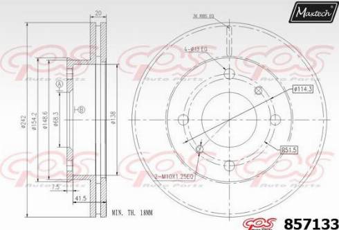 Maxtech 857133.0000 - Спирачен диск vvparts.bg