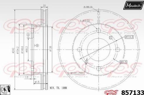 Maxtech 857133.0080 - Спирачен диск vvparts.bg