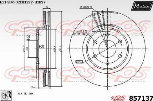 Maxtech 857137.0080 - Спирачен диск vvparts.bg