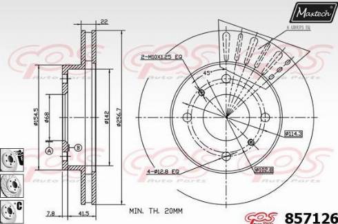 Maxtech 857126.6980 - Спирачен диск vvparts.bg