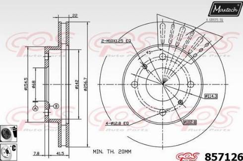 Maxtech 857126.6060 - Спирачен диск vvparts.bg