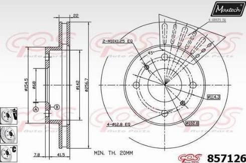 Maxtech 857126.6880 - Спирачен диск vvparts.bg