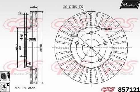 Maxtech 857121.6060 - Спирачен диск vvparts.bg