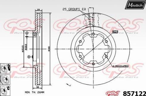 Maxtech 857122.6880 - Спирачен диск vvparts.bg