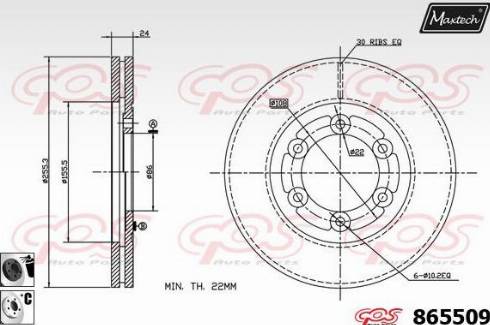 Maxtech 865509.6060 - Спирачен диск vvparts.bg