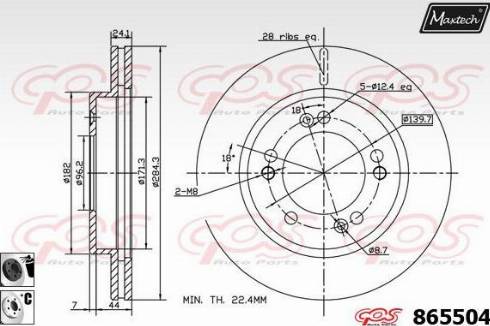 Maxtech 865504.6060 - Спирачен диск vvparts.bg