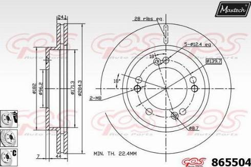 Maxtech 865504.6880 - Спирачен диск vvparts.bg