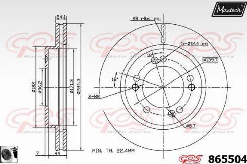 Maxtech 865504.0060 - Спирачен диск vvparts.bg