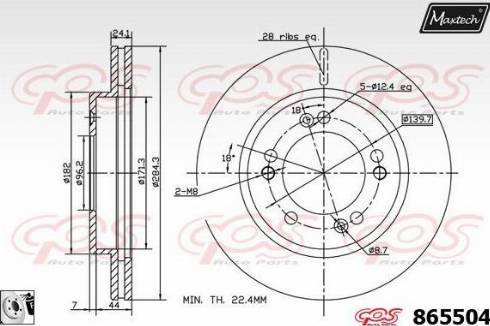 Maxtech 865504.0080 - Спирачен диск vvparts.bg