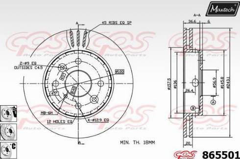 Maxtech 865501.6980 - Спирачен диск vvparts.bg