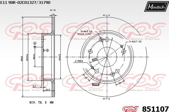 Maxtech 865501 - Спирачен диск vvparts.bg