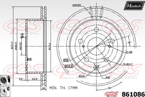 Maxtech 865519 - Спирачен диск vvparts.bg