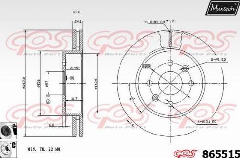 Maxtech 865515.6060 - Спирачен диск vvparts.bg