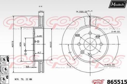 Maxtech 865515.6880 - Спирачен диск vvparts.bg