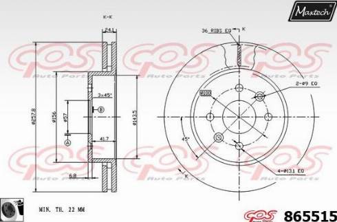 Maxtech 865515.0060 - Спирачен диск vvparts.bg