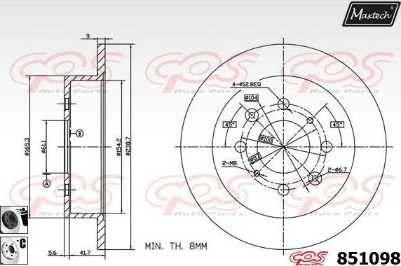 Maxtech 865515 - Спирачен диск vvparts.bg