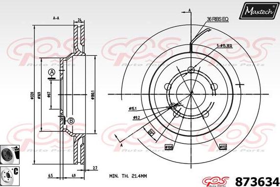 Maxtech 865513 - Спирачен диск vvparts.bg