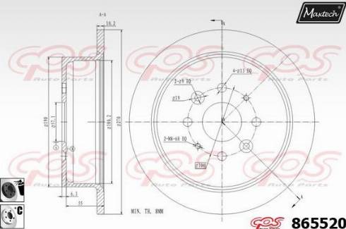 Maxtech 865520.6060 - Спирачен диск vvparts.bg