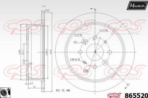 Maxtech 865520.0060 - Спирачен диск vvparts.bg