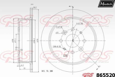 Maxtech 865520.0000 - Спирачен диск vvparts.bg