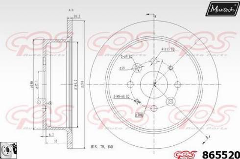 Maxtech 865520.0080 - Спирачен диск vvparts.bg