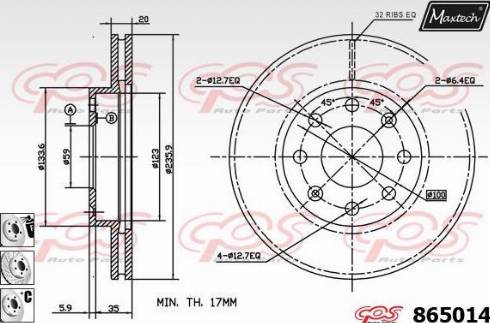 Maxtech 865014.6880 - Спирачен диск vvparts.bg