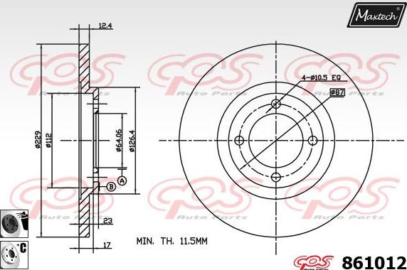 Maxtech 865010 - Спирачен диск vvparts.bg